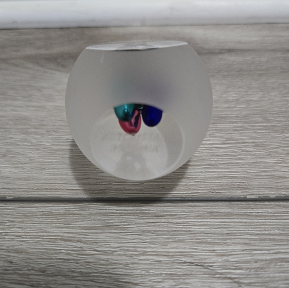 Vintage Artcristal Bohemia Crystal Art Glass Egg Paperweight Frosted Clear - Picture 3 of 9